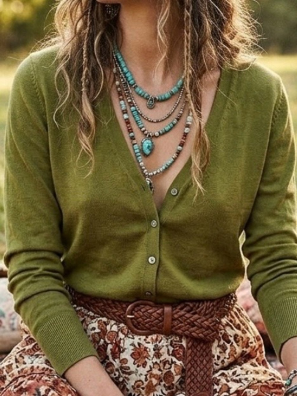 Old Navy 100% Cotton Olive Green Button Cardigan Size Medium
